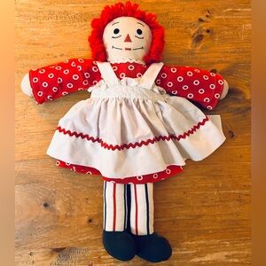 Red and White Rag Doll with Polka Dot Dress